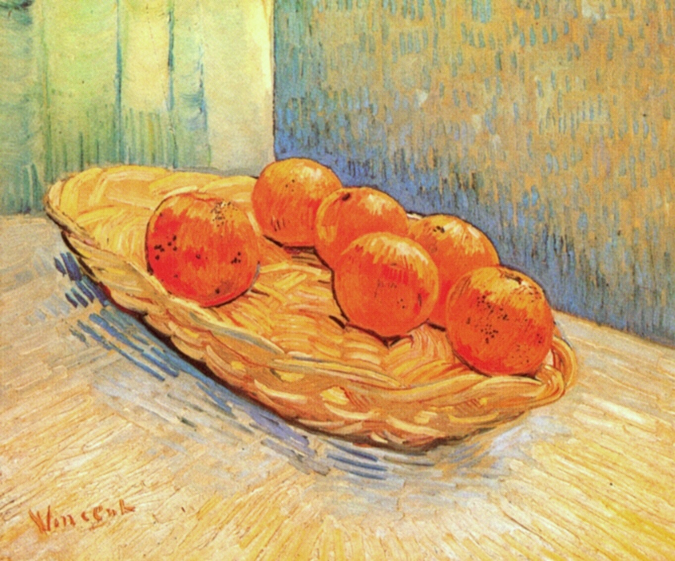Картина Ван Гога Натюрморт с корзиной и шестью апельсинами 1888